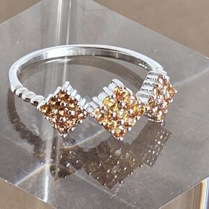 925 Sterling Silver Stackable Ring with Genuine Yellow Sapphire.